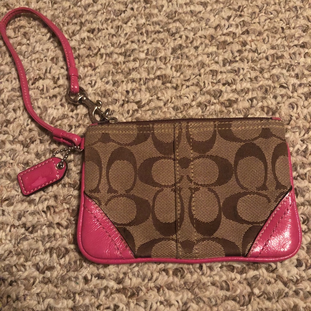 Pink Coach Wristlet